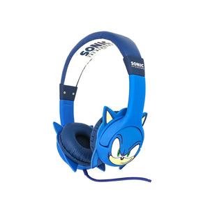 OTL Sonic-børneheadset med ører – i blå og hvid, set skråt forfra