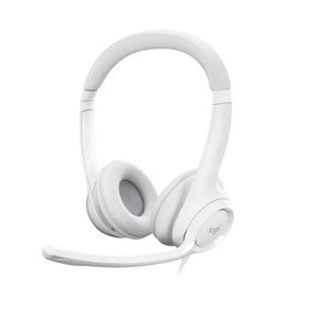 Logitech - H390 Wired Headset for PC/Laptop, Stereo Headphones with Noise Cancelling Microphone, USB-A WHITE