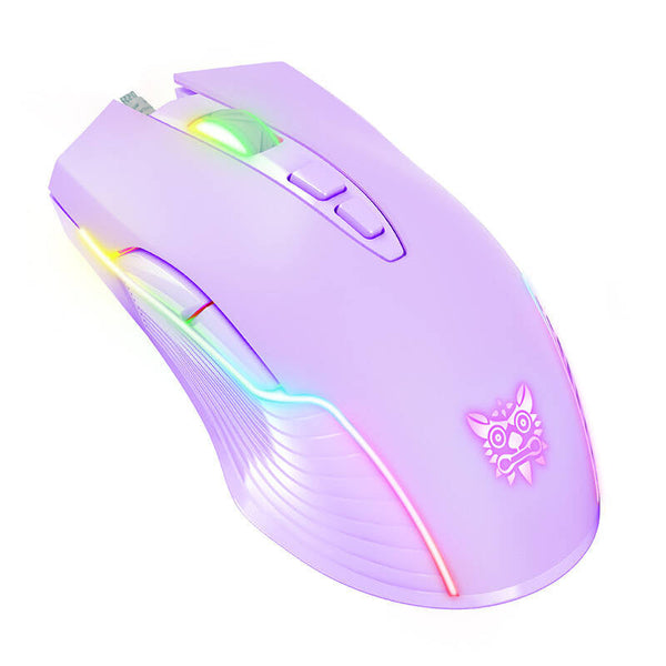 Gaming Mus Lilla med RGB-Lys