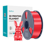Sunlu PLA+ Silk filament – rød, 1,75 mm, 1 kg