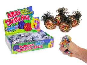 Rainbow Squish Ball i Net 6 cm – Assorteret