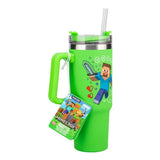 PALADONE Minecraft Grøn 900ml Multiway Rejse kop med sugerør