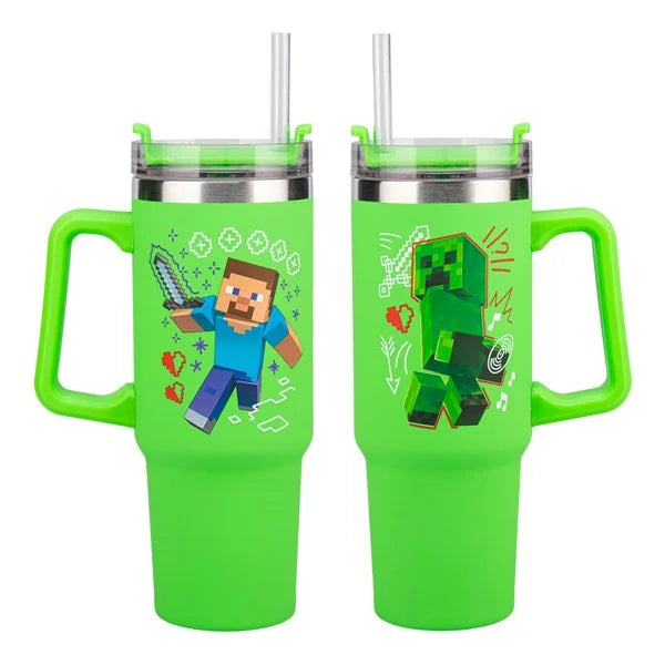 PALADONE Minecraft Grøn 900ml Multiway Rejse kop med sugerør