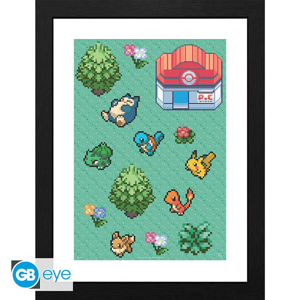 Pokémon indrammet print – Pixel Art