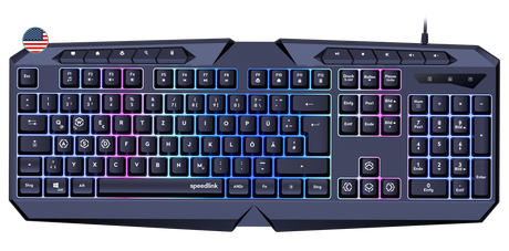 Speedlink - LUDICIUM RGB Rainbow Gaming Tastatur, sort - US Layout