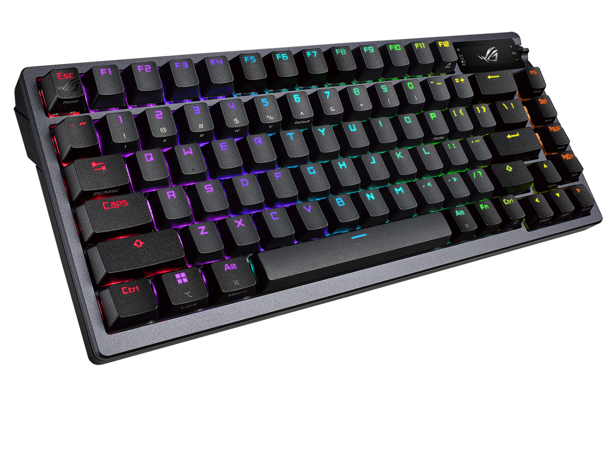 ASUS ROG AZOTH 75% Wireless DIY Custom RGB Gaming Keyboard, NX Red Switches, OLED Display, PBT Keyca
