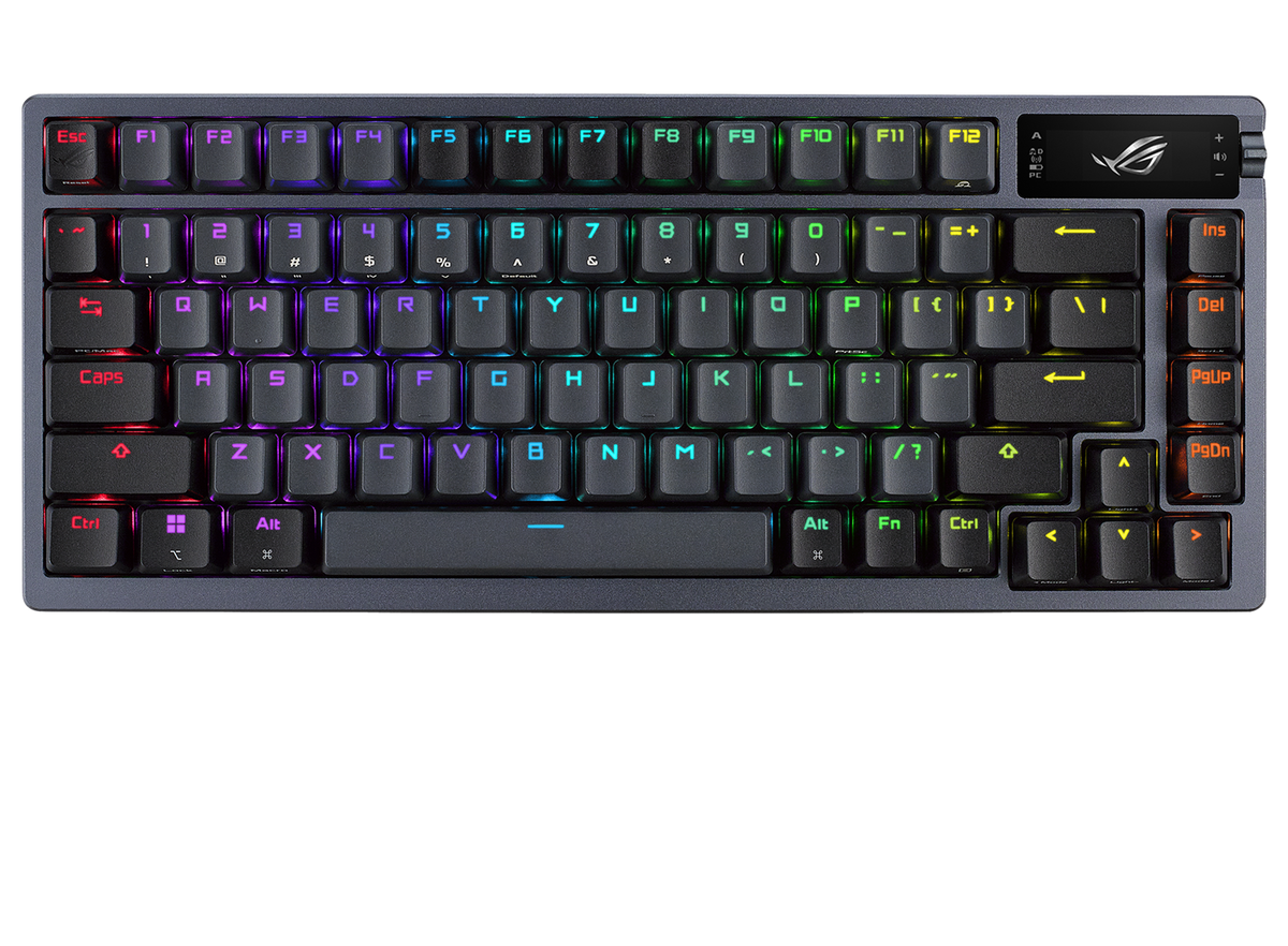 ASUS ROG AZOTH 75% Wireless DIY Custom RGB Gaming Keyboard, NX Red Switches, OLED Display, PBT Keyca