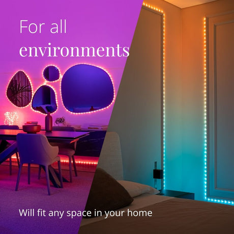 Twinkly Dots 200L RGB LED strip med sort ledning 10 meter