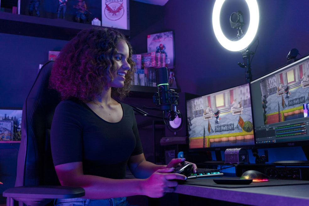 Streamplify MIC RGB Mikrofon incl. Mic-arm - Sort