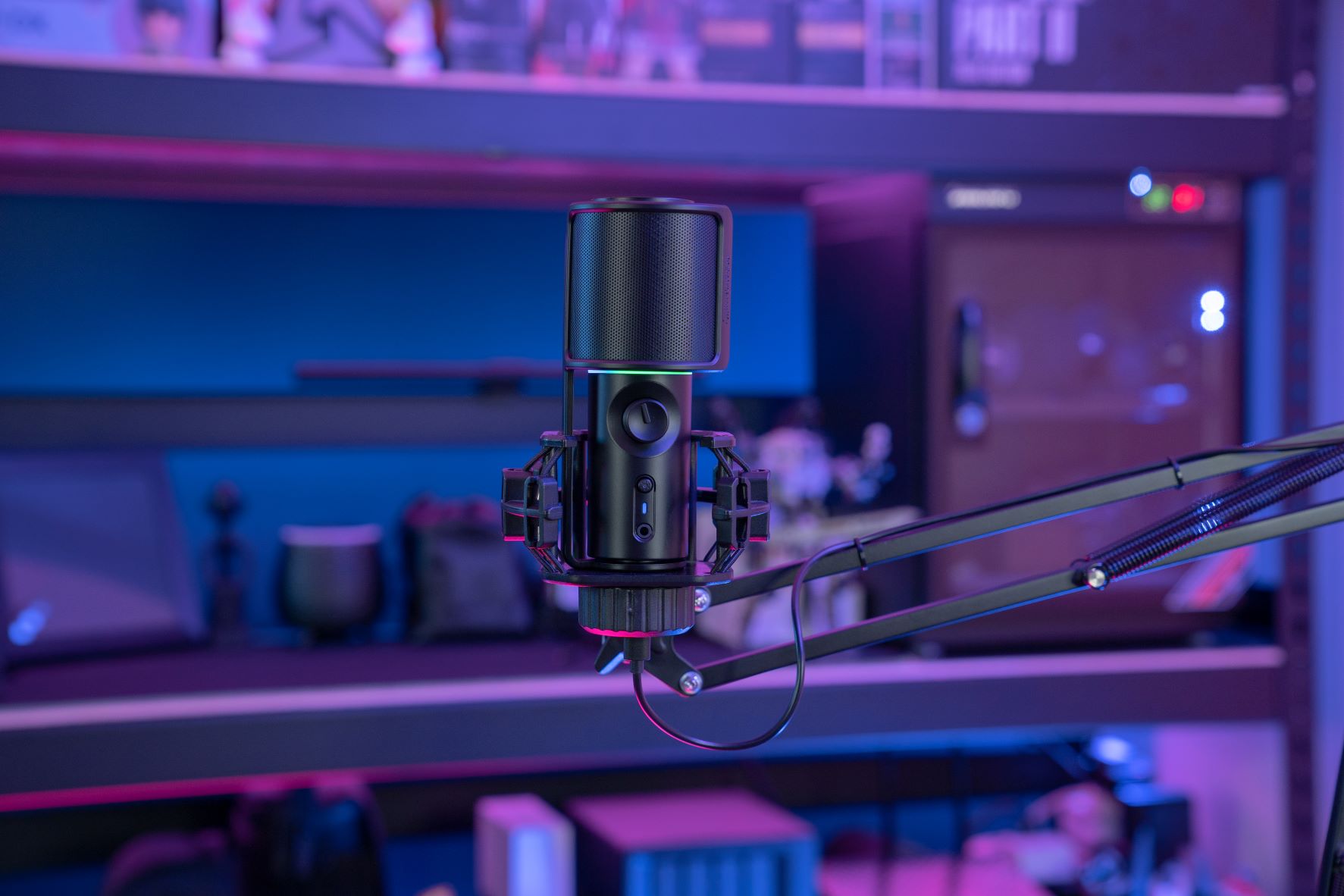 Streamplify MIC RGB Mikrofon incl. Mic-arm - Sort