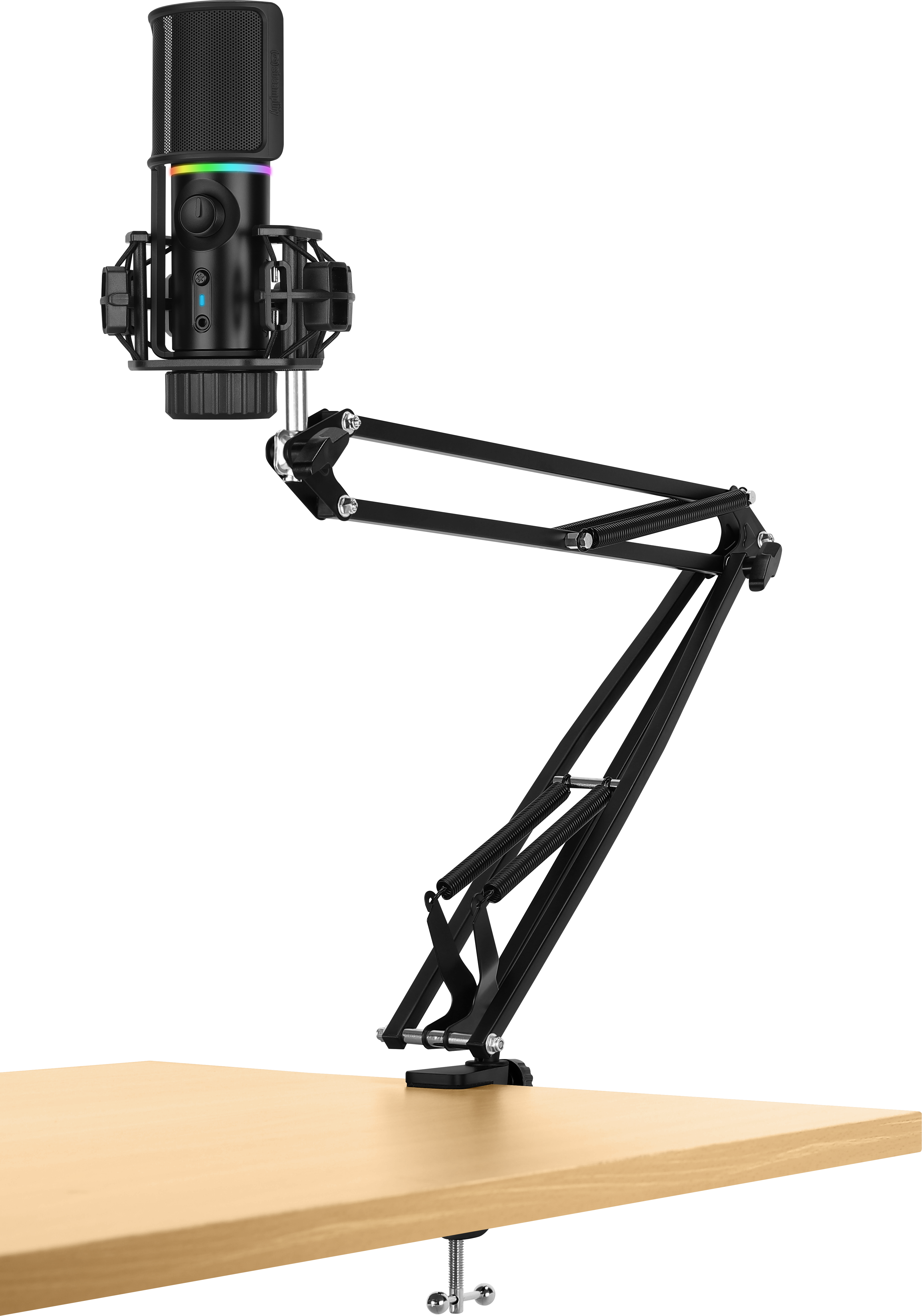 Streamplify MIC RGB Mikrofon incl. Mic-arm - Sort
