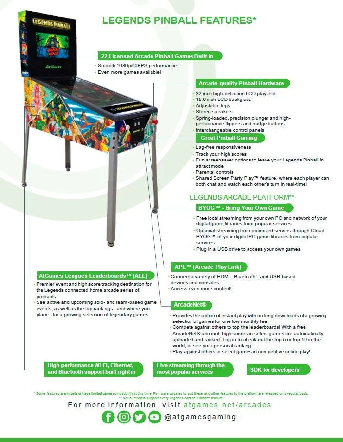 AtGames Legends Pinball Maskine