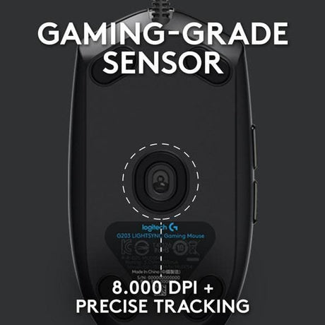 Logitech - G203 LIGHTSYNC Gaming mus sort