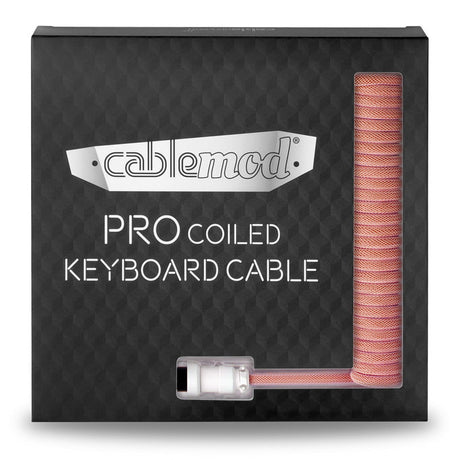 CableMod Pro Coiled Keyboard Cable USB A to USB Type C, Orangesicle - 150cm