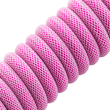 CableMod Classic Coiled Keyboard Cable USB A to USB Type C, Strawberry Cream - 150cm